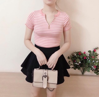 Áo len kẻ khoá ngực . Sỉ 85k
