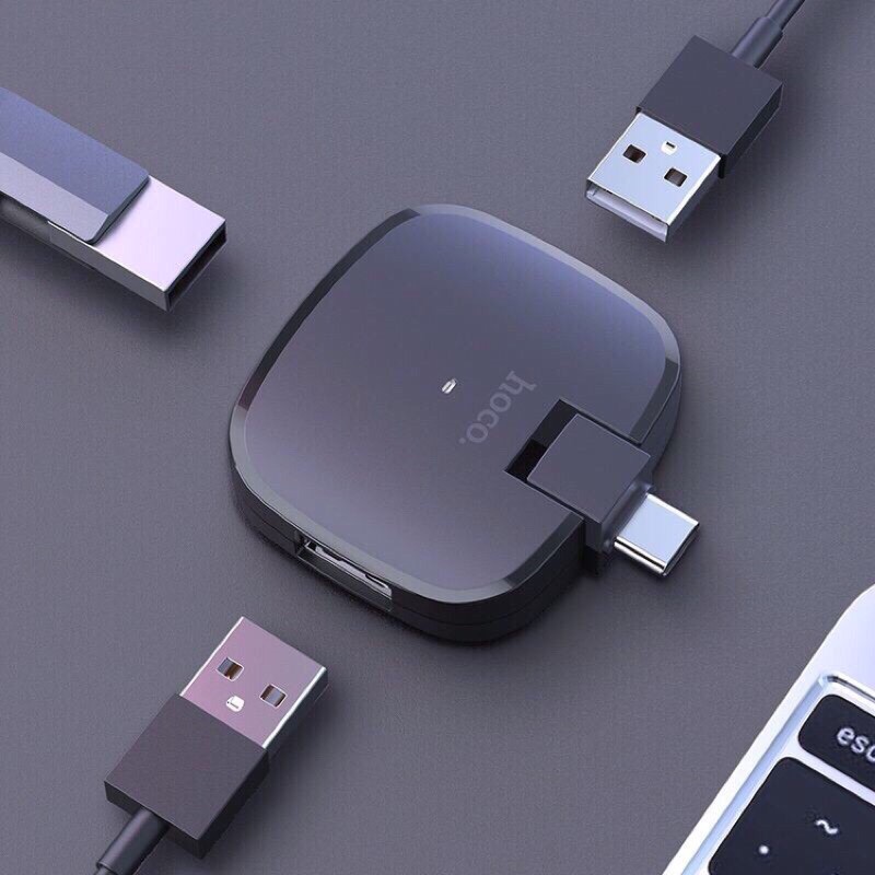 Hub chia ổ USB TYPE C ra 3 USB chính hãng Hoco HB11