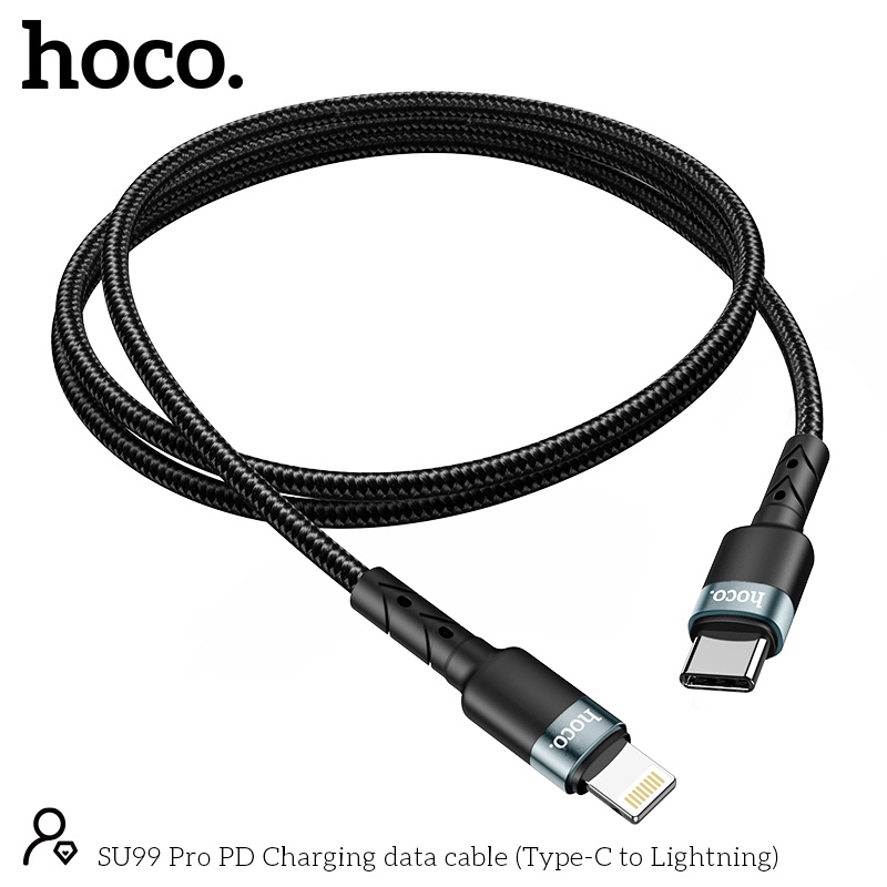 Cáp sạc nhanh Hoco SU99 Pro / PD20W Type-C ra -IP dây truyền tải dữ liệu dài 1m - Chính hãng
