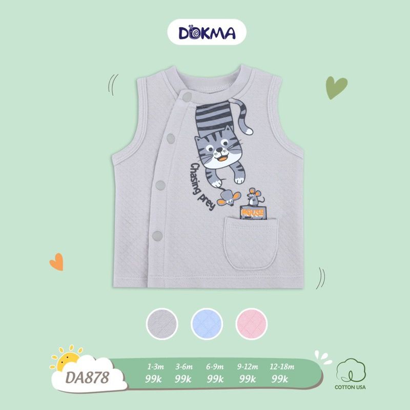Áo gile trần bông cài lệch Dokma DA878