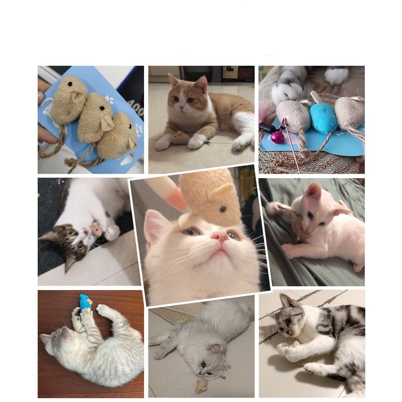 Chuột Nhồi Bông Catnip Bạc Hà Đồ Chơi Cho Mèo