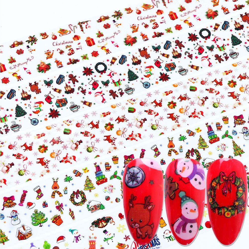 XIANTIN Set 10 Cuộn Giấy Foil 3D Họa Tiết Giáng Sinh Dùng Để Trang Trí Móng Nghệ Thuật DIY
