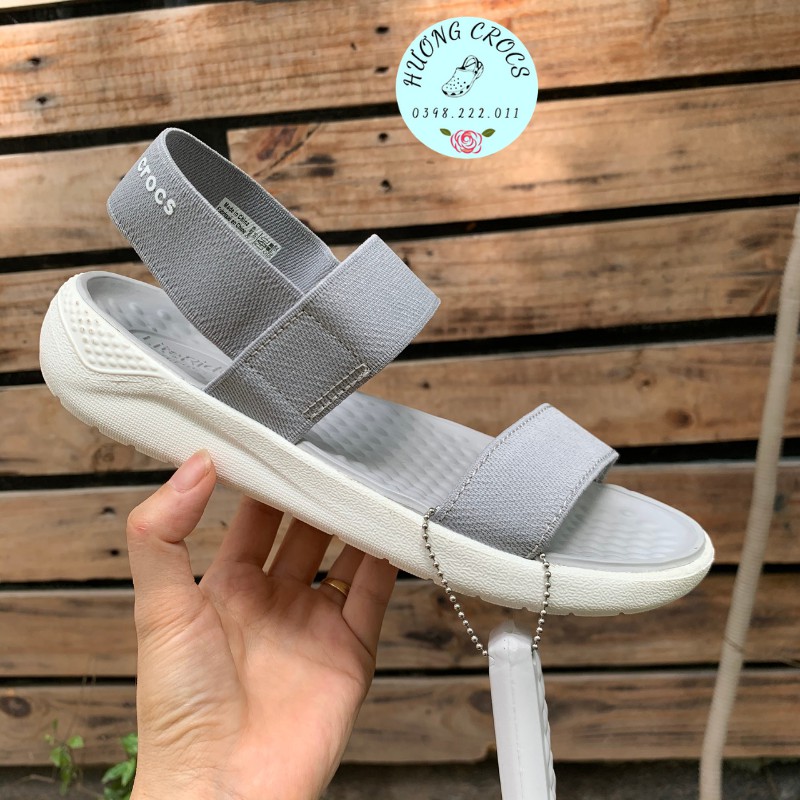 Sandal nữ Cross Literide màu ghi cực êm mềm nhẹ cho nữ