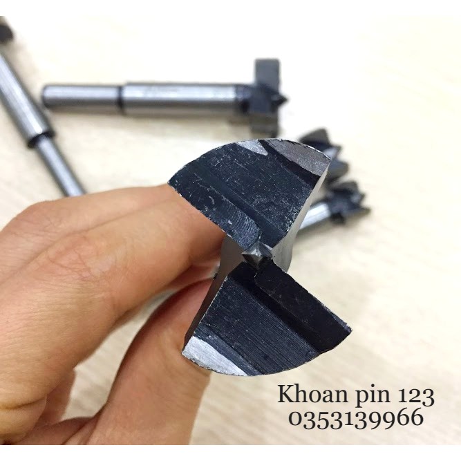 Bộ 5 mũi khoan khoét lỗ trên gỗ, nhựa 2 cạnh size 15-35mm cao cấp