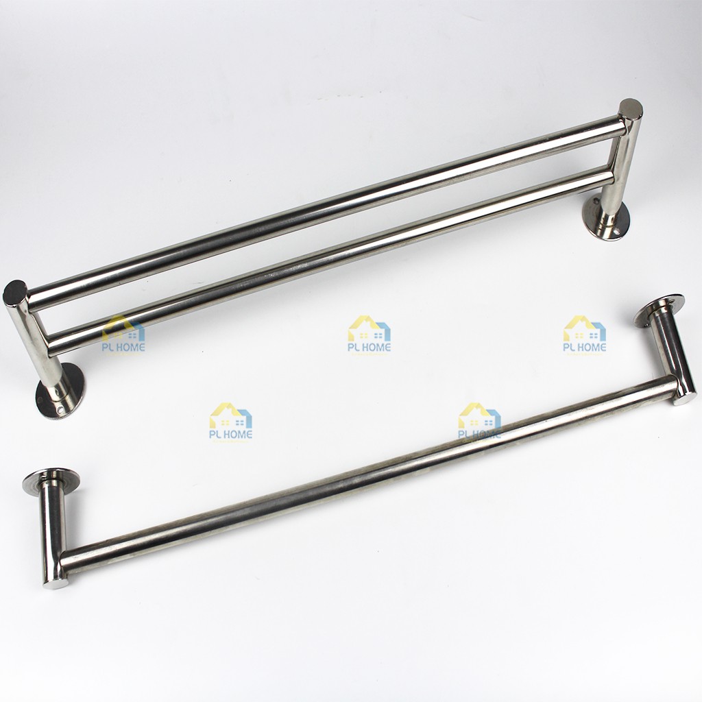 Thanh vắt khăn phòng tắm 100% Inox giá rẻ, tặng keo dán inox không cần khoan tường