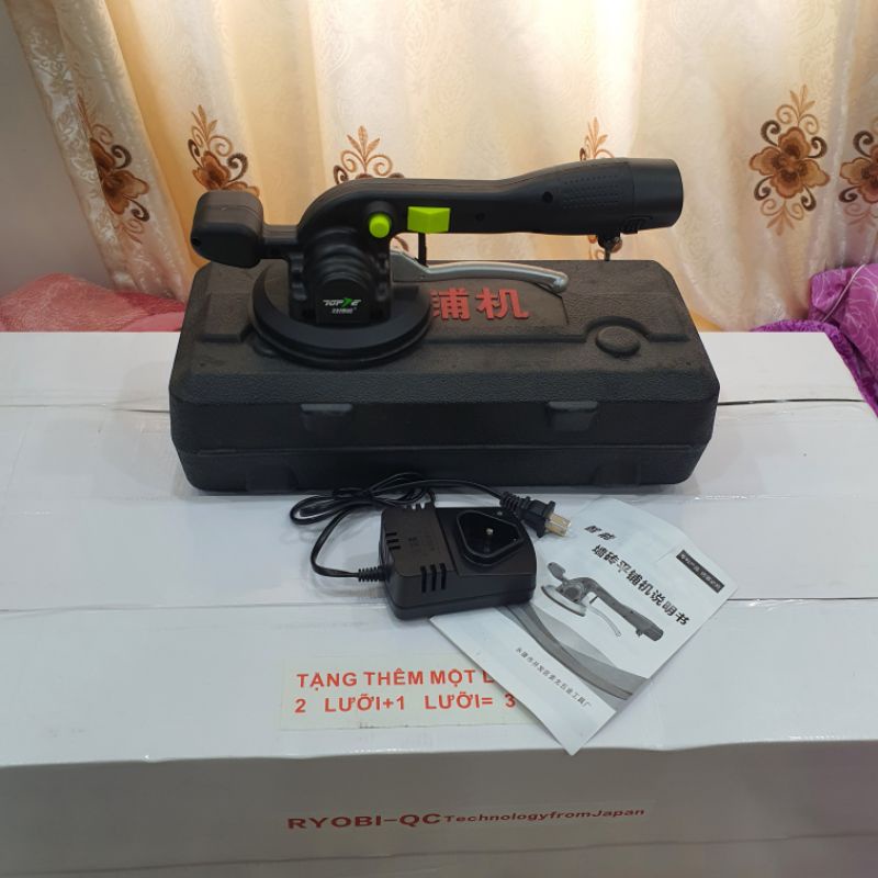 Máy Ốp Rung Hít Gạch TOPVEL V06-1 (đế nhựa) Dùng Pin 12V
