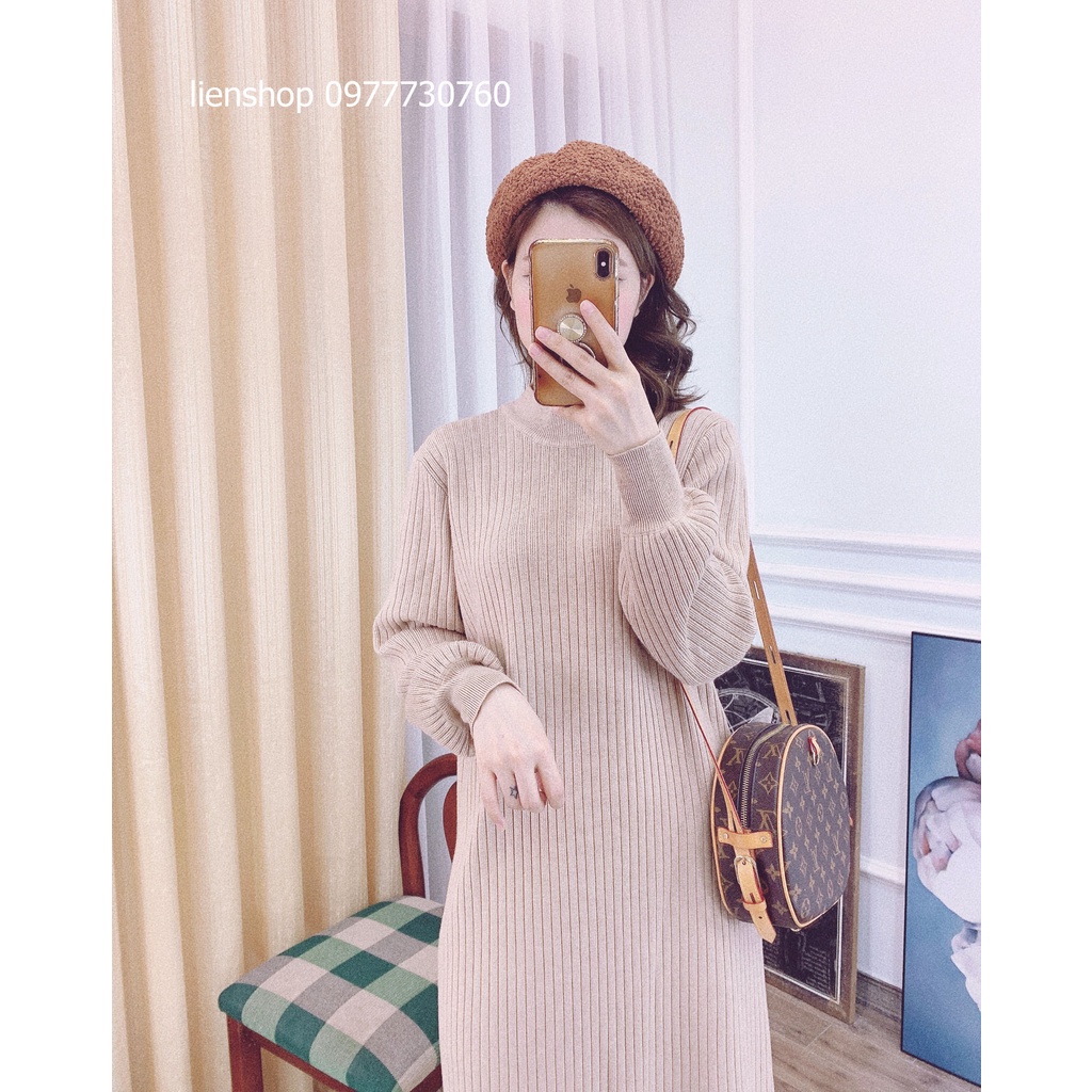 Váy Len Nữ xuông Tay Bồng Bo Chun (ảnh thật) | BigBuy360 - bigbuy360.vn