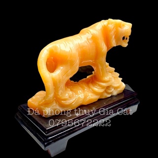 Tượng đá con hổ tượng dần ngọc hoàng long 20cm kiểm định