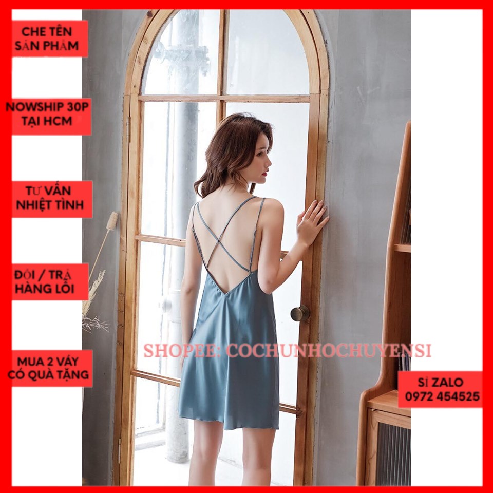 - ĐẦM NGỦ SEXY SATIN LỤA - Váy ngủ gợi cảm có mút ngực rời - cô chủ nhỏ chuyê
