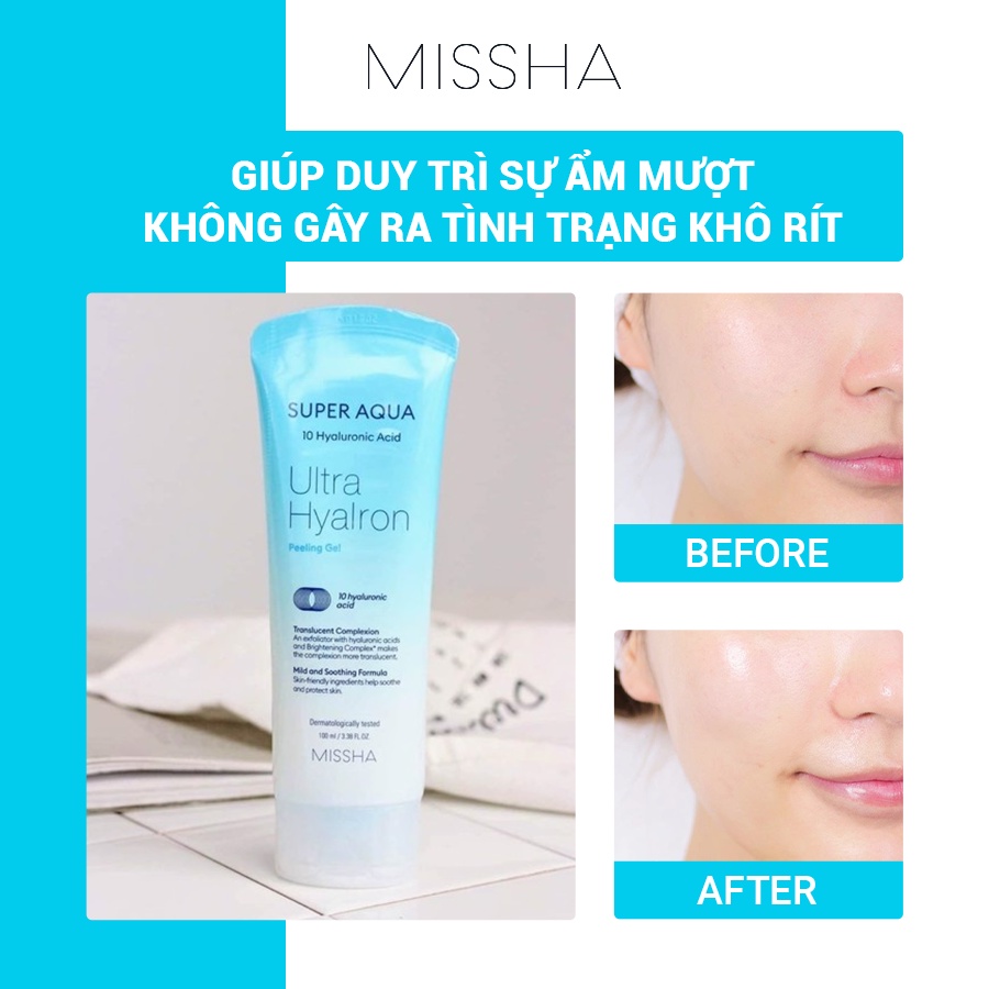 Gel Tẩy Tế Bào Chết MISSHA Super Aqua Ultra Hyalron Peeling Gel 100ml