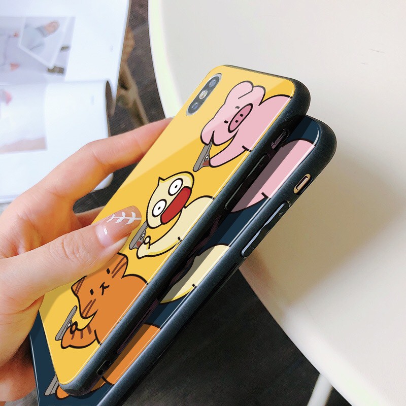 Ốp đôi iphone kính ba ae dễ thương cho iphone 14 13 pro max mini 11 12 pro max mini 6 s plus 7 8 plus Xr X s max
