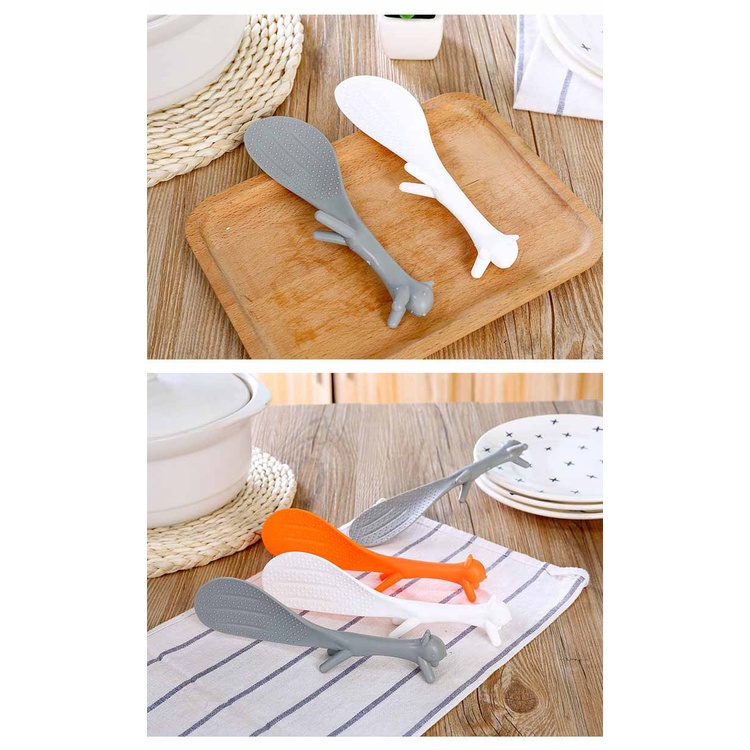 Muỗng Xới Cơm Hình Con Sóc Đáng Yêu - Thìa/Muỗng Xới Cơm Chống Dính Chịu Nhiệt An Toàn