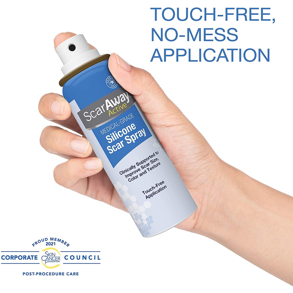 Xịt dưỡng sẹo, hỗ trợ cải thiện sẹo SCARAWAY SILICONE SCAR SPRAY - CHÍNH HÃNG USA