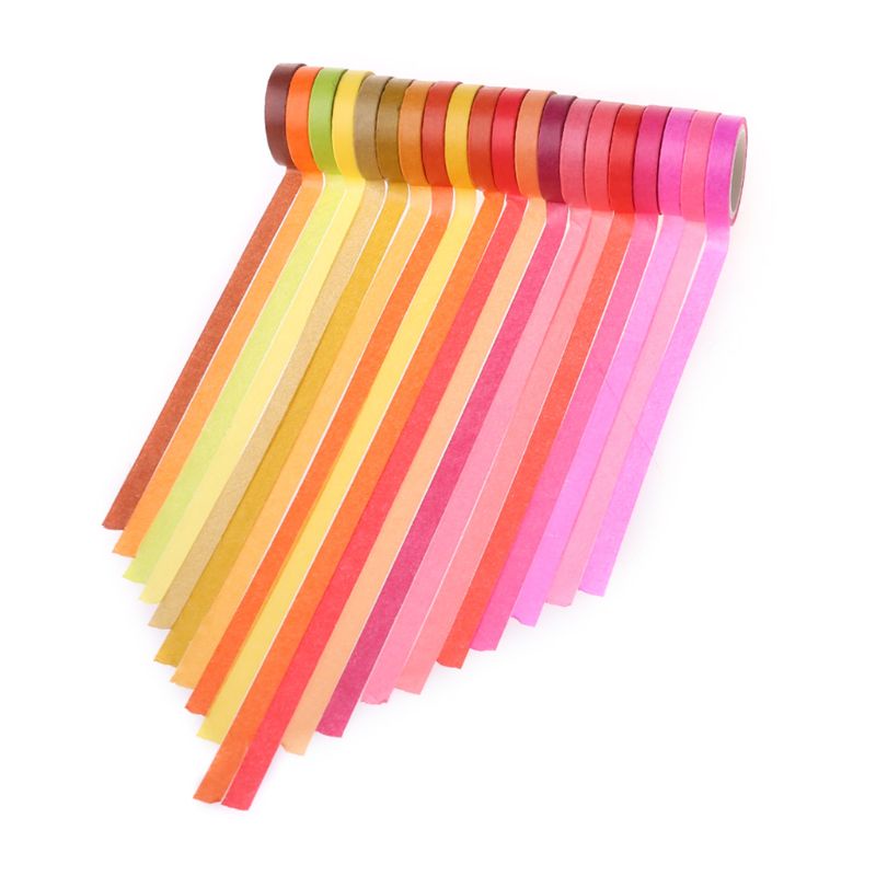 Bộ 60 Cuộn Băng Keo Dán Màu Cầu Vồng 8mm Trang Trí Sổ Tay / Nhật Ký / Văn Phòng / Tr