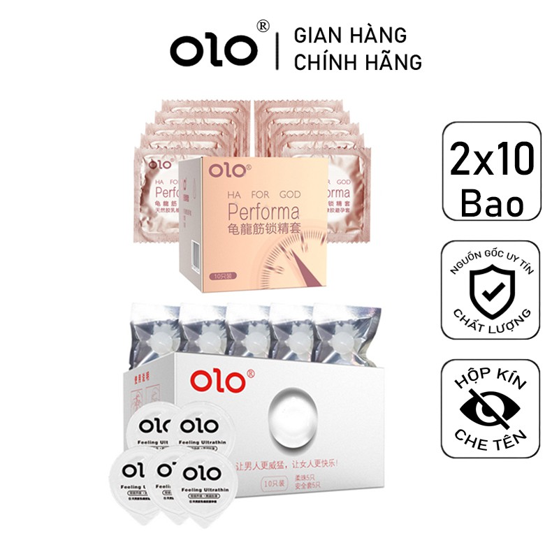 Combo Bao Cao Su Bi Siêu Mỏng và Bao Cao Su Gai Kéo Dài Thời Gian Performa 2 hộp BCS