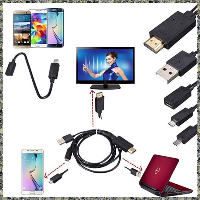 Cáp chuyển đổi 5 pin &amp; 11 Pin Micro USB MHL sang HDMI 1080P HD TV cho điện thoại Android