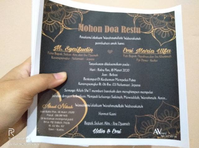 Vỏ Bọc Thiệp Mời Đám Cưới Invitations Aqiqoh