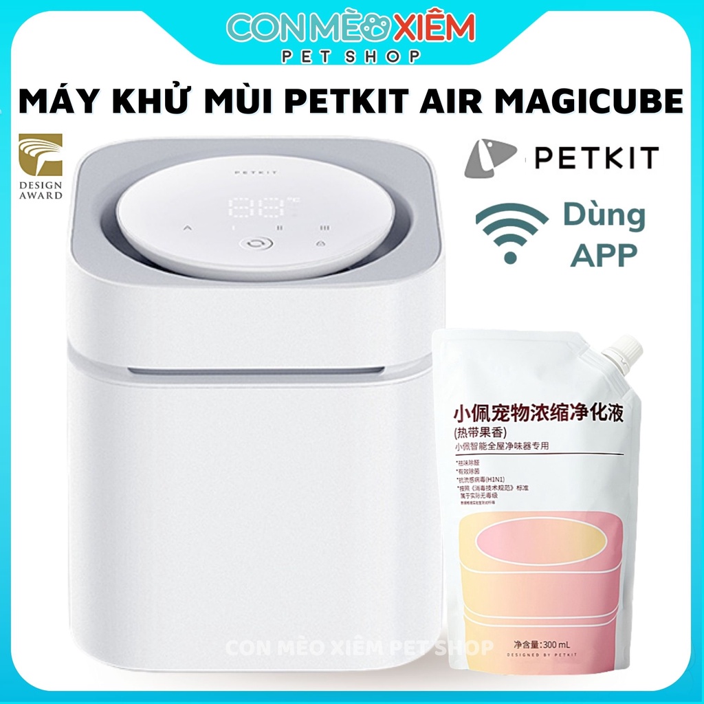 Máy lọc không khí cho chó mèo Petkit air magic cube khử mùi vệ sinh thú cưng Con Mèo Xiêm