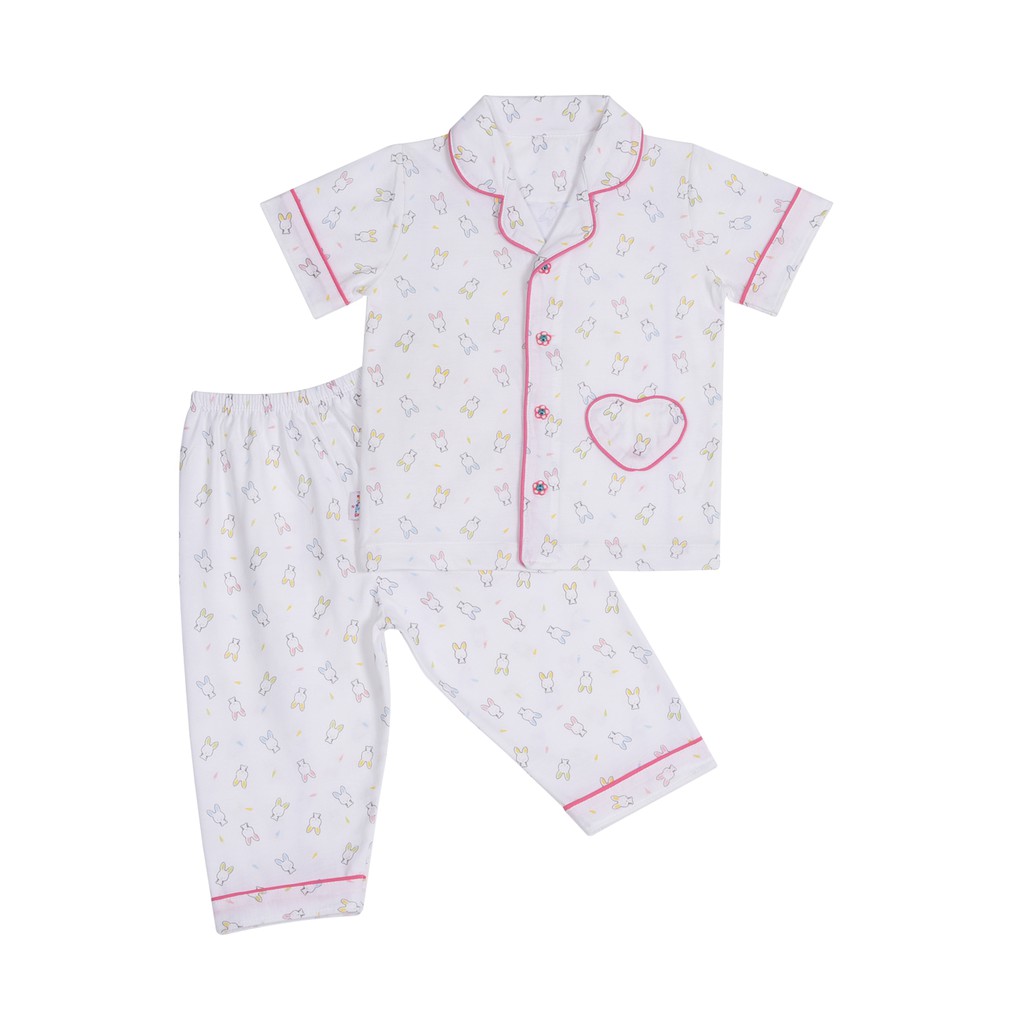 Bộ pyjamas tay ngắn bé gái 1149- HELLO BB