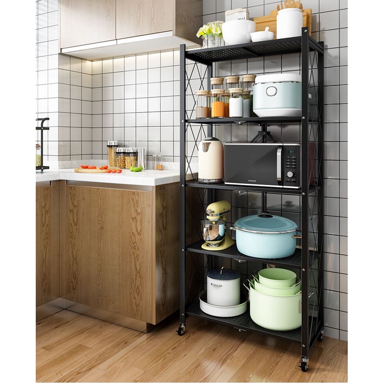Kệ gấp gọn thông minh Hàn Quốc 3 4 5 Tầng, Kệ để đồ đa năng, Gấp gọn 5s, Thép Không Gỉ, Sơn Tĩnh Điện Siêu Bền MKS030