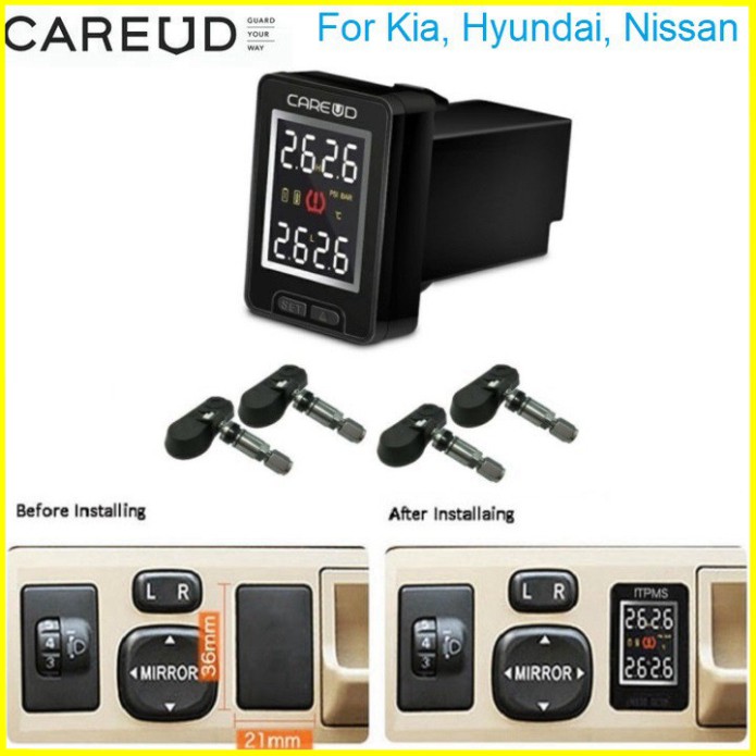 Sản phẩm Cảm biến áp suất lốp 912 trong thương hiệu cao cấp Careud lắp nút chờ xe ô tô NISSAN, KIA, HYUNDAI - Và Các Hãn