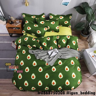 Bộ chăn ga gối poly cotton 4 món bơ đáng yêu hàng nhập khẩu
