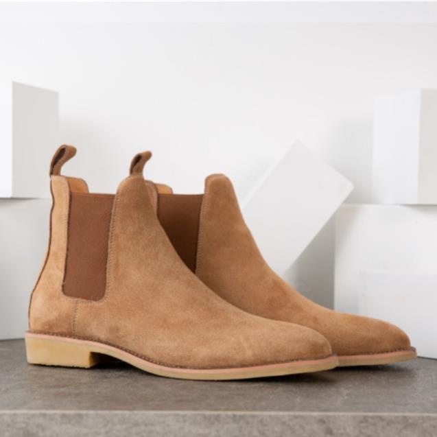Giày Chelsea Boots Da Lộn Màu Nâu, Thiết Kế Thời Trang Phù Hợp Nhiều Phong Cách, Dễ Phối Đồ