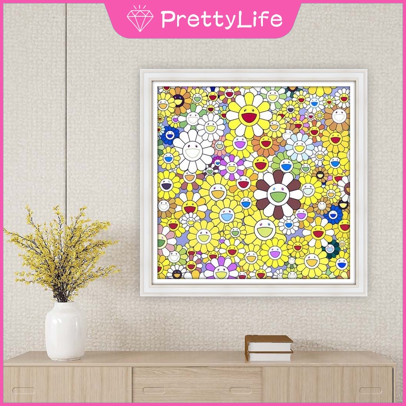 Bộ Tranh Đính Đá 5D Tự Làm 40x40cm/50x50cm Hình Hoa Hướng Dương Cười Trang Trí Nhà Cửa