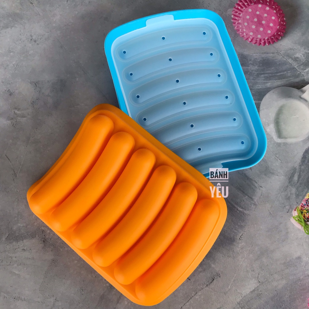 Khuôn Silicon Chịu Nhiệt Làm Xúc Xích/ Lạp Xưởng Có Nắp - KH218