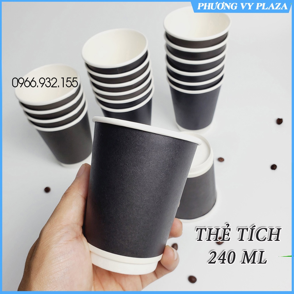 50 Cốc giấy 2 lớp 240ml dày dặn 8OZ