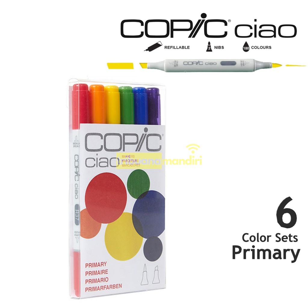 Bộ 6 Bút Đánh Dấu Copic Ciao Dành Cho Học Sinh Tiểu Học