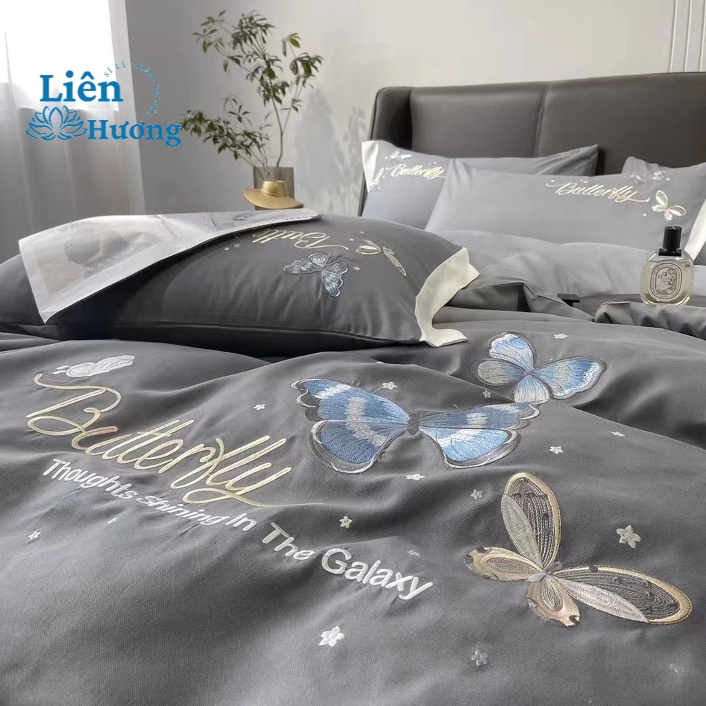Bộ chăn ga gối cotton Nilen nhập khẩu cao cấp, chăn ga gối 4 món chất cotton thoáng mát sẵn đủ kích thước