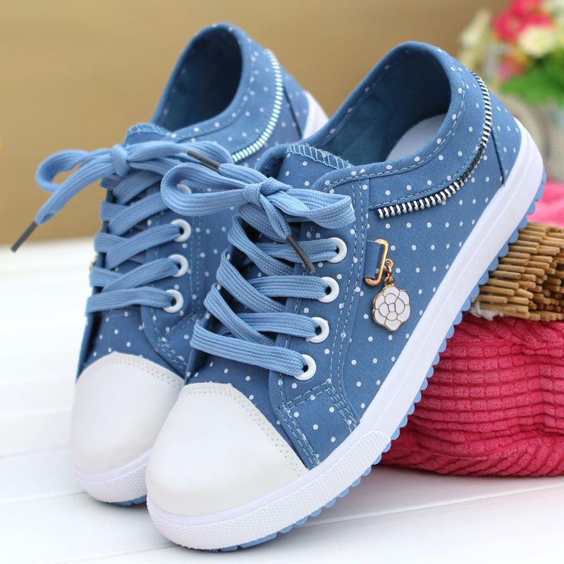 Giày Vải Canvas Đế Bằng Thoáng Khí Thời Trang Mùa Thu Cho Bé Gái Từ 10-11 - 12-13 - 14-15 Tuổi