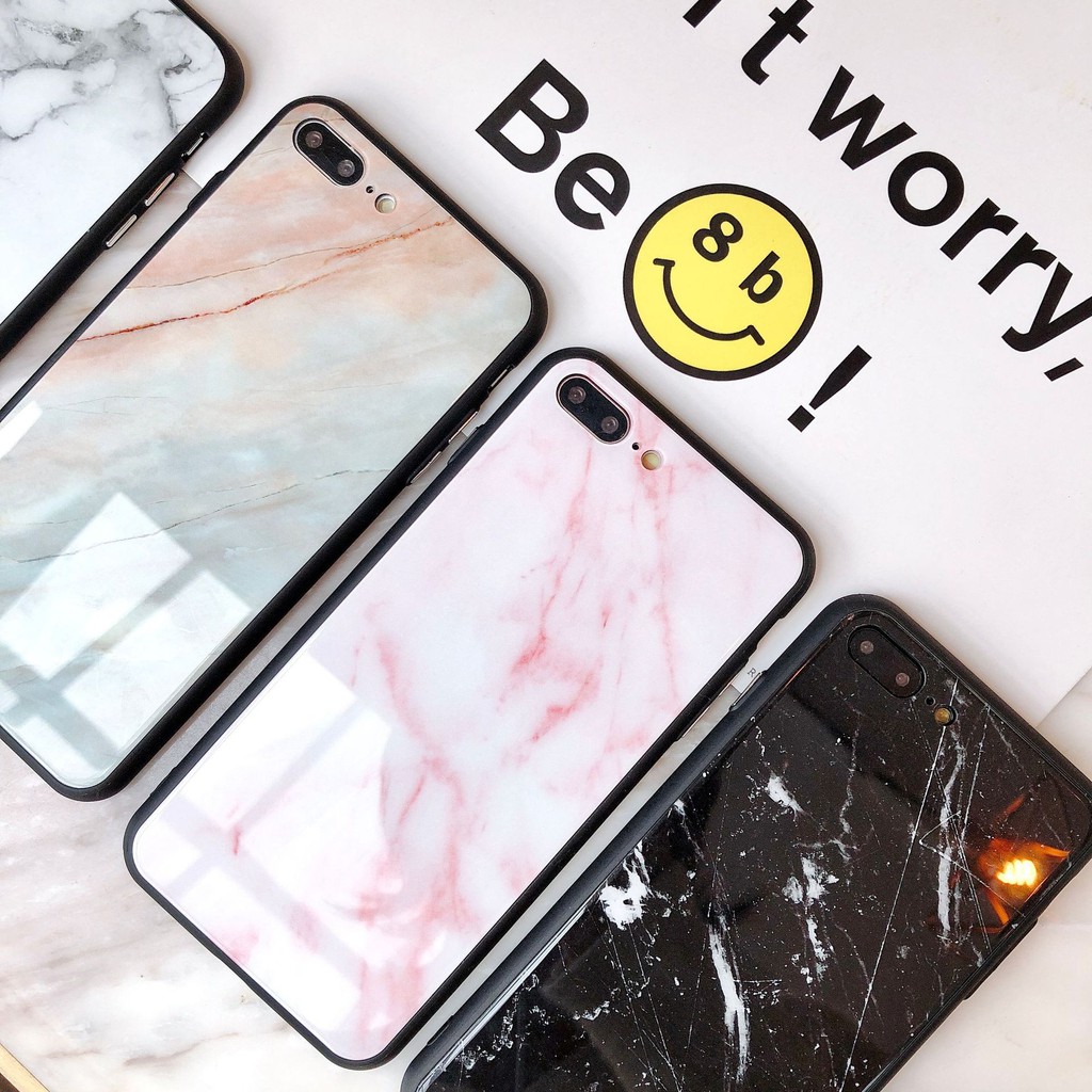 Ốp Tráng Gương Vân Đá Viền Dẻo iP | Từ 6 đến XS Max |