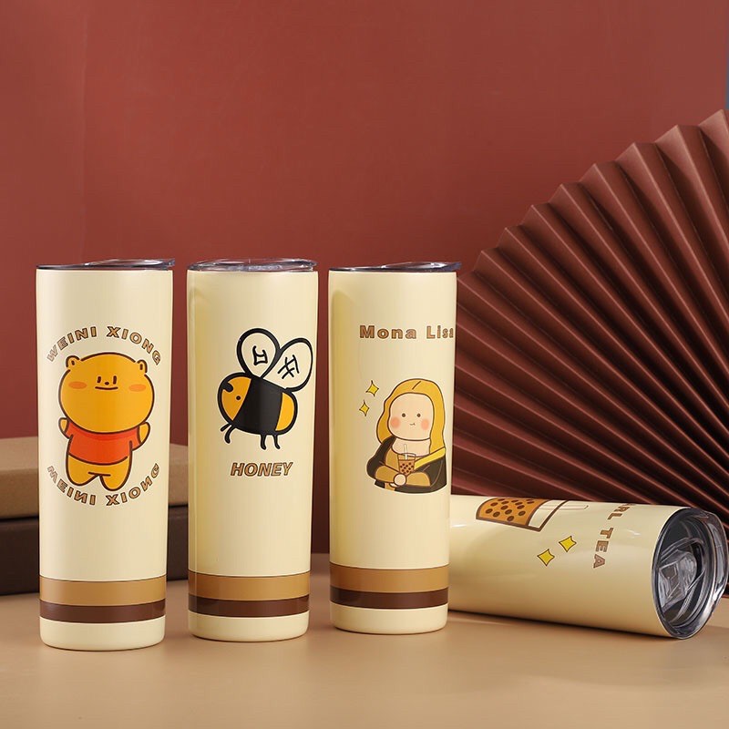 Ly giữ nhiệt MILK TEA inox 304 thể tích 650ml có kèm ống hút, giữ nóng và lạnh không đổ mồ hôi.