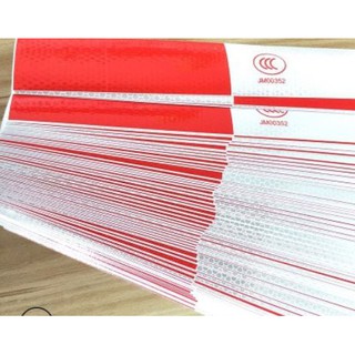 Tem Dán Phản Quang Trắng Đỏ Cho Xe Ô Tô, Xe Tải, Xe Container (10 cái)