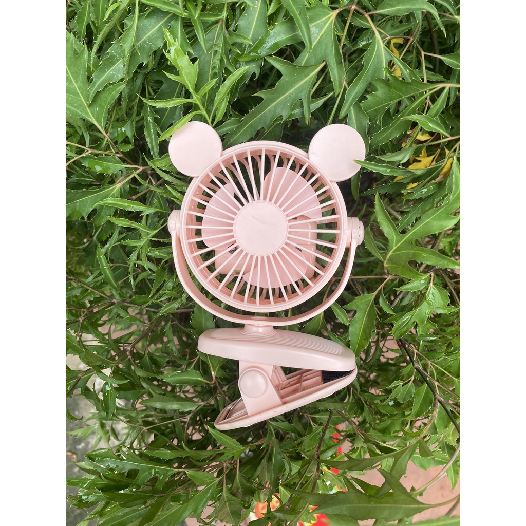 Quạt Kẹp bàn mini, Quạt Kẹp xe Đẩy xoay 720 độ, pin 3h
