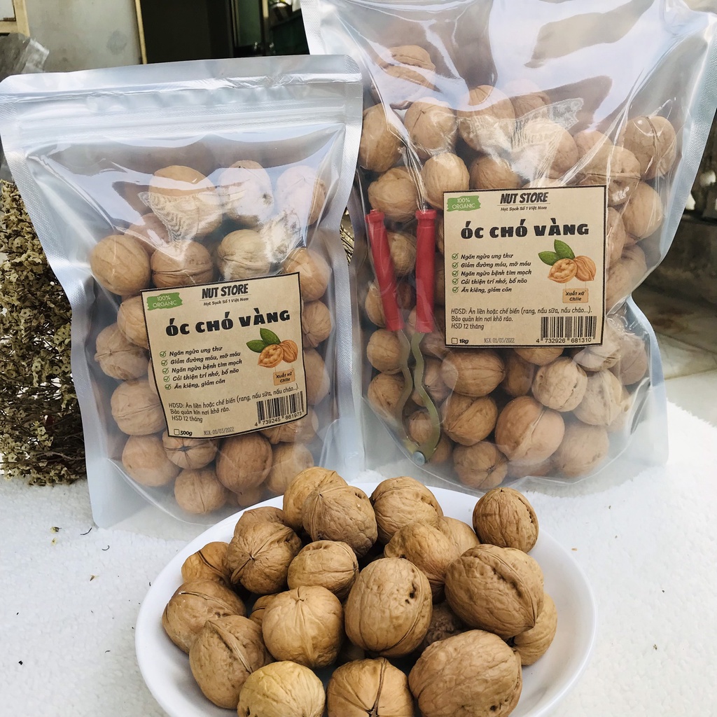 Quả óc chó vàng Nut Store 1 kg - Tặng kìm tách óc chó