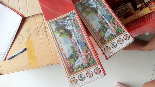 Tranh đính đá phong cảnh lưu thủy sinh tài 160x70-2mx90-220x110cm khổ lớn | BigBuy360 - bigbuy360.vn