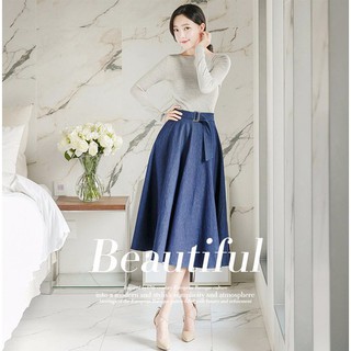 CHÂN VÁY XÒE PHỐI BELT LƯNG JEAN