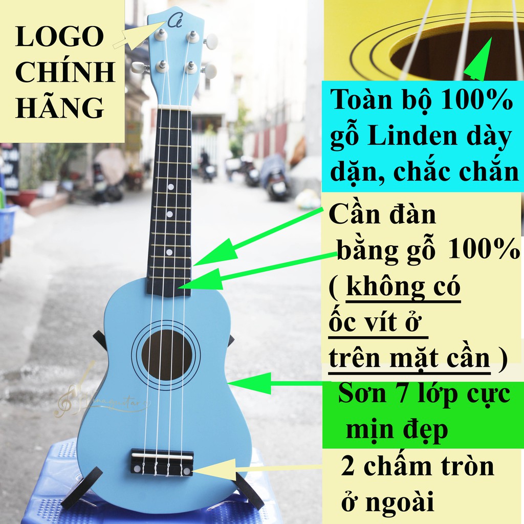 Đàn Ukulele Soprano Concert Full Gỗ VU-M2C-T05 -  NMH Music Phân Phối Chính Hãng - Tặng Đầy Đủ Phụ Kiện