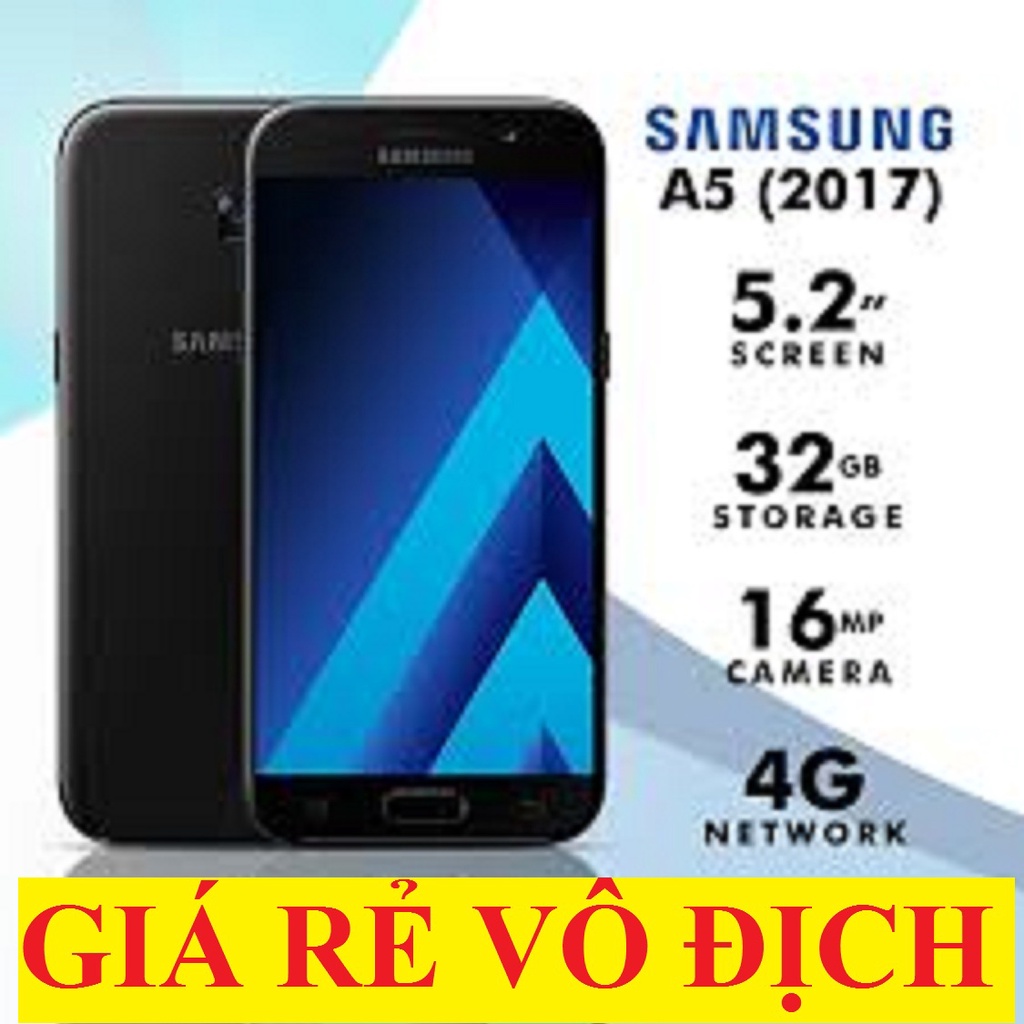 Điện Thoại Samsung Galaxy A5 2017 A520 2sim ram 3G bộ nhớ 32G, máy Chính Hãng, Chơi PUBG tốt, pin trâu