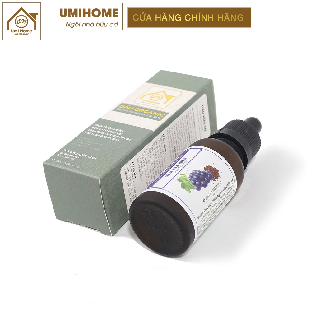 Dầu Hạt Nho hữu cơ UMIHOME nguyên chất | Grape seed oil 100% Organic 10ML