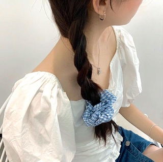 Dây thun cột tóc in họa tiết chấm bi đơn giản cho nữ