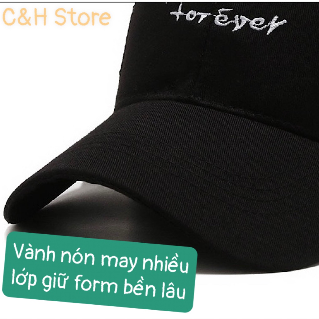 Mũ lưỡi trai thêu Forever, nón kết nam nữ form unisex phong cách ulzzzang Hàn Quốc cá tính năng động vải kaki cotton NR