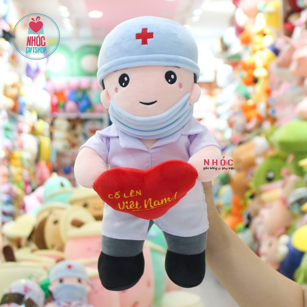 Gấu Bông Hình Chibi Bác Sĩ Hoạt Hình Đáng Yêu Vải Đẹp Mềm Mịn - NHÓC (40cm)