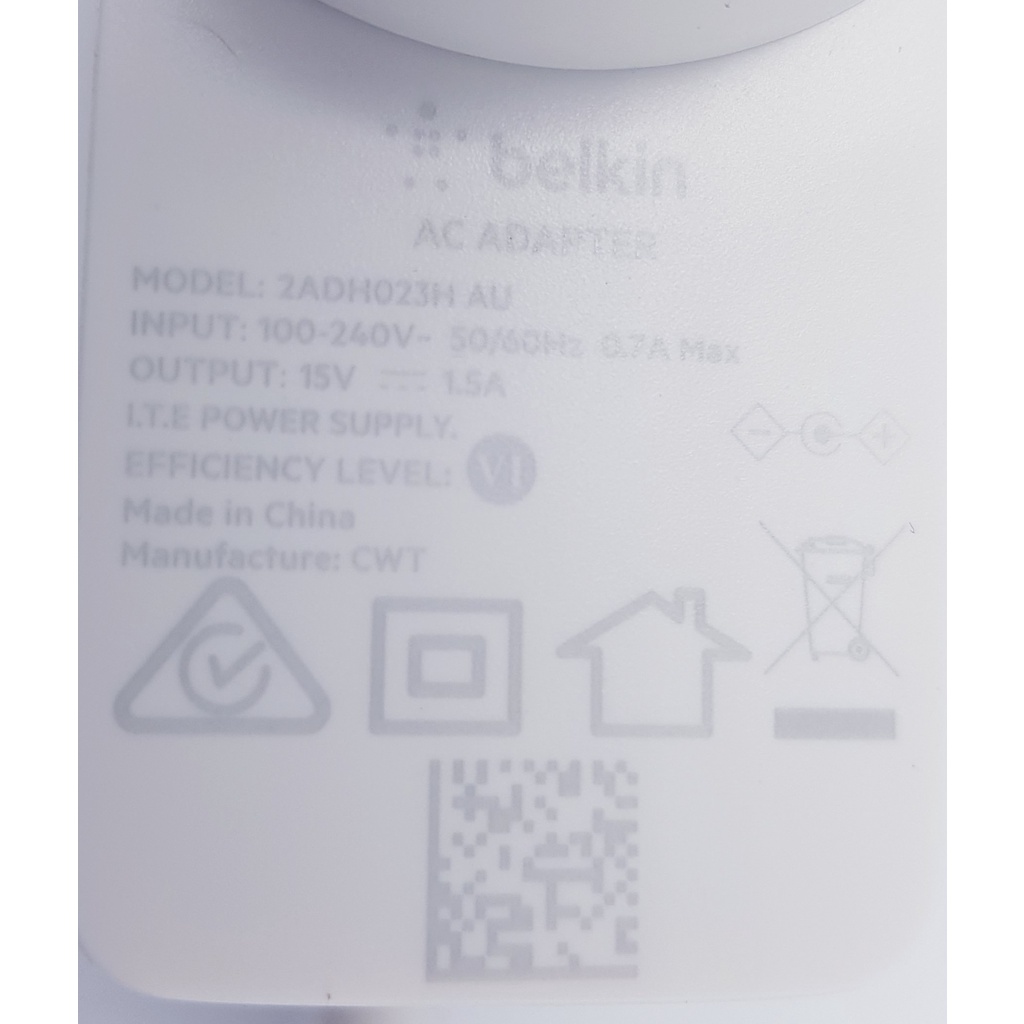 Nguồn Adapter 15V 1.5A Belkin 2ADH023H Chuẩn Chân AU