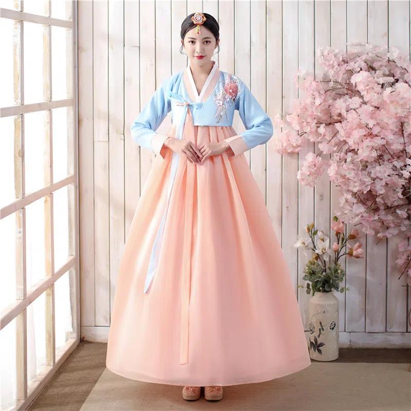 Hanbok Chân Váy Dài Mỏng Phù Hợp Với Mùa Hè Trang phục lễ hội truyền thống Hàn Quốc