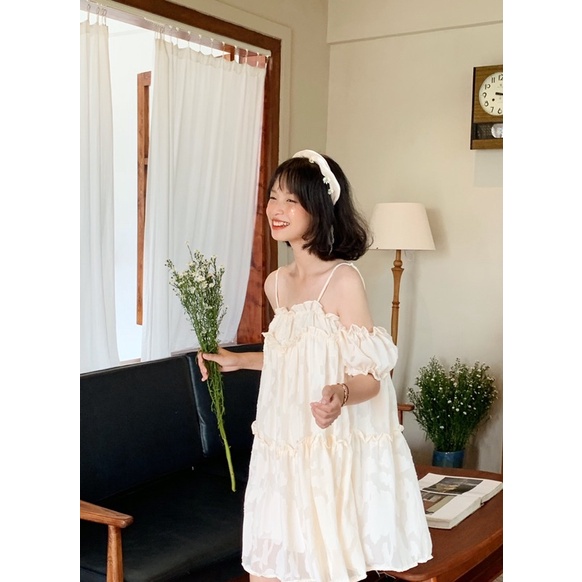 Đầm Babydoll Váy Trắng sơ mi ulzzang công chúa đi biển dài xếp ly suông đẹp nữ dài qua gối thiết kế đuôi cá Kozoda D59
