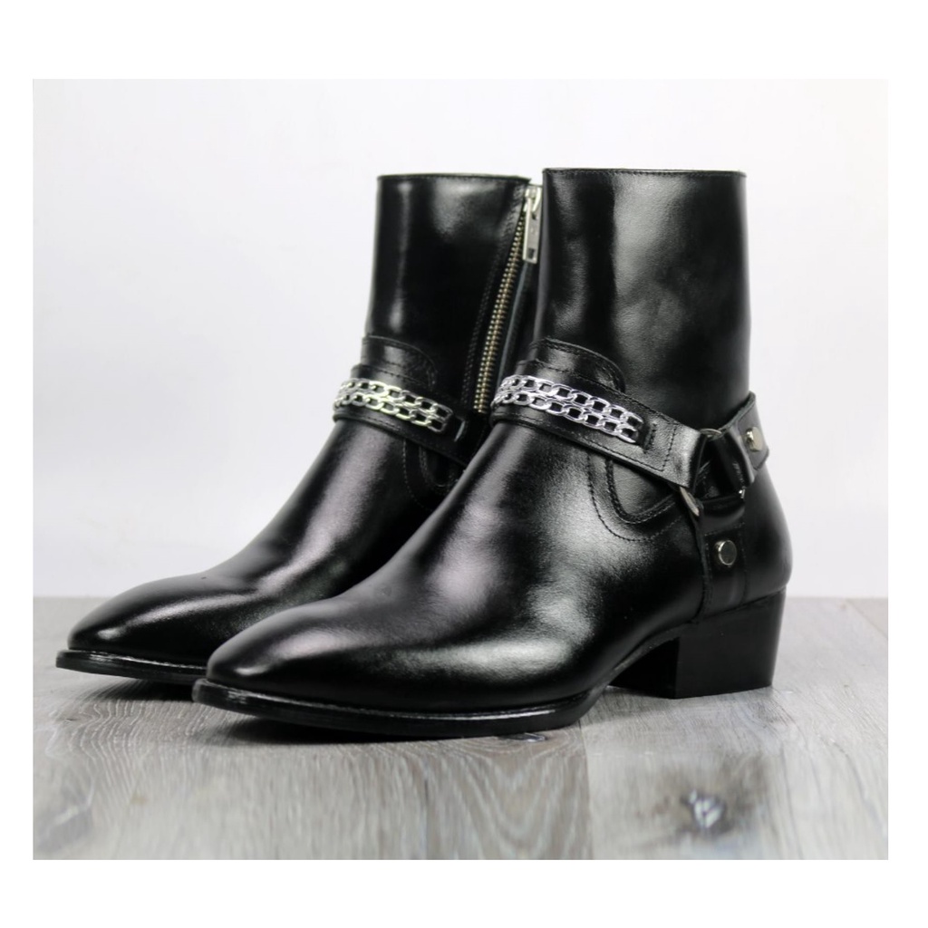 Giày Harness boots thời trang nam chất liệu da bò nguyên tấm cao cấp đế độn 4.5 cm 💖Bảo hành 12 tháng💖 | BigBuy360 - bigbuy360.vn